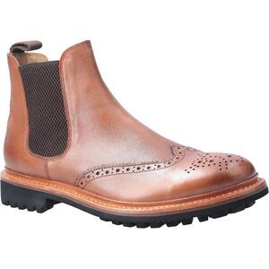 Cotswold Mens Siddington Commando Elasticated Leather Dress Boot / Brown
